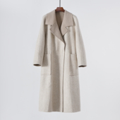 质感标杆 大衣 手工料定织小山羊色织圈圈呢双面异色手工长款