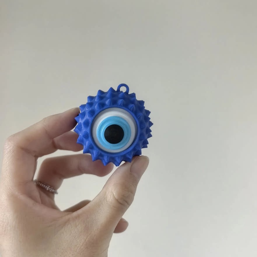 恶魔之眼痛感球眼珠可动3D打印Evil Eye守护包包挂件解压整蛊玩具