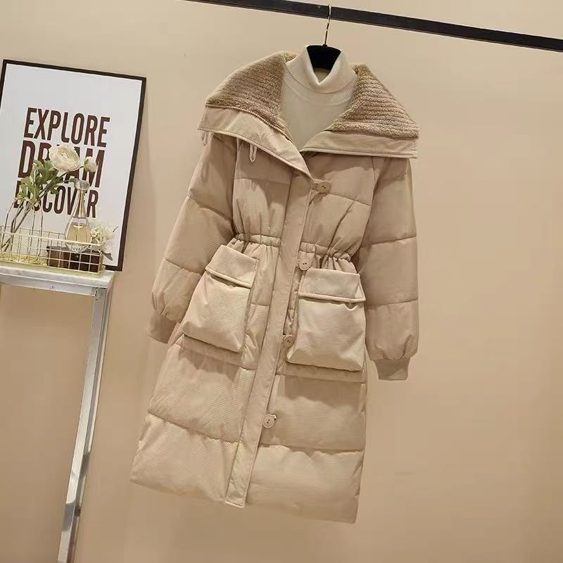 Y659 冬款时尚洋气减龄大翻领抽身收腰女式中长款羽绒服JR