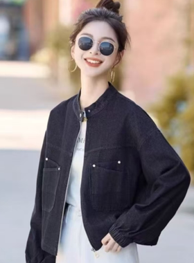 2280 春秋新款简约设计时尚休闲百搭牛仔短外套  LY