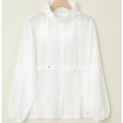 W220 春夏秋纯色休闲防晒连帽立领薄款百搭长袖外套JR