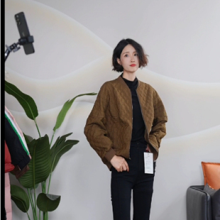 宽松休闲印花棒球服百搭外套JR 时尚 W601 春秋款