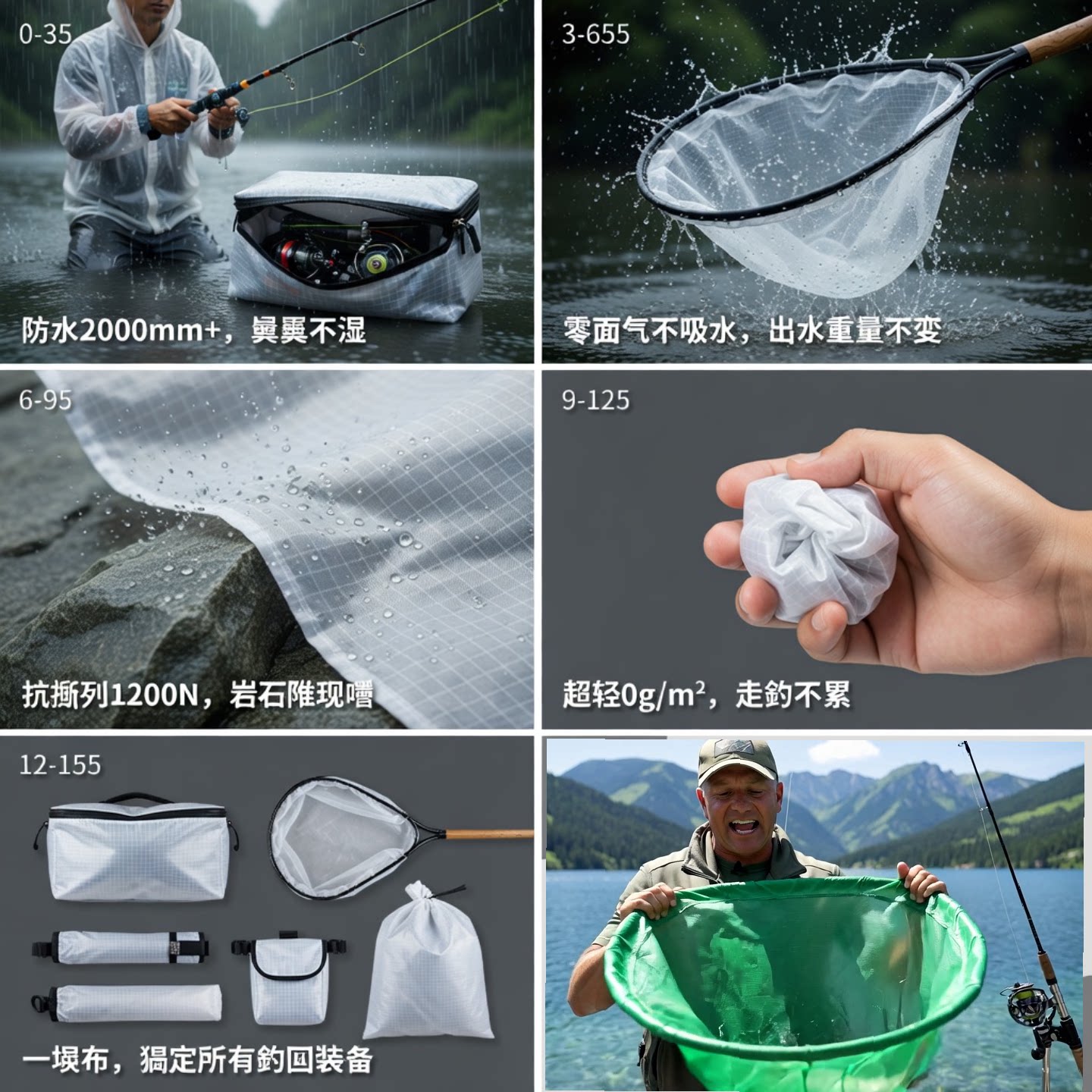 野钓路亚竞技鱼护渔具包尼龙66降落伞布不伤鱼不吸水钓鱼轻量耐磨
