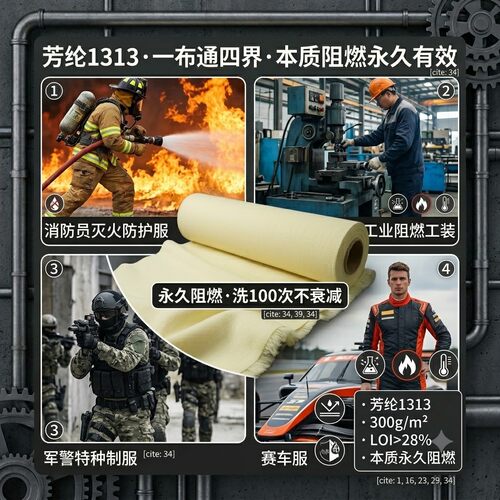 芳纶1313永久阻燃防火离火自熄布