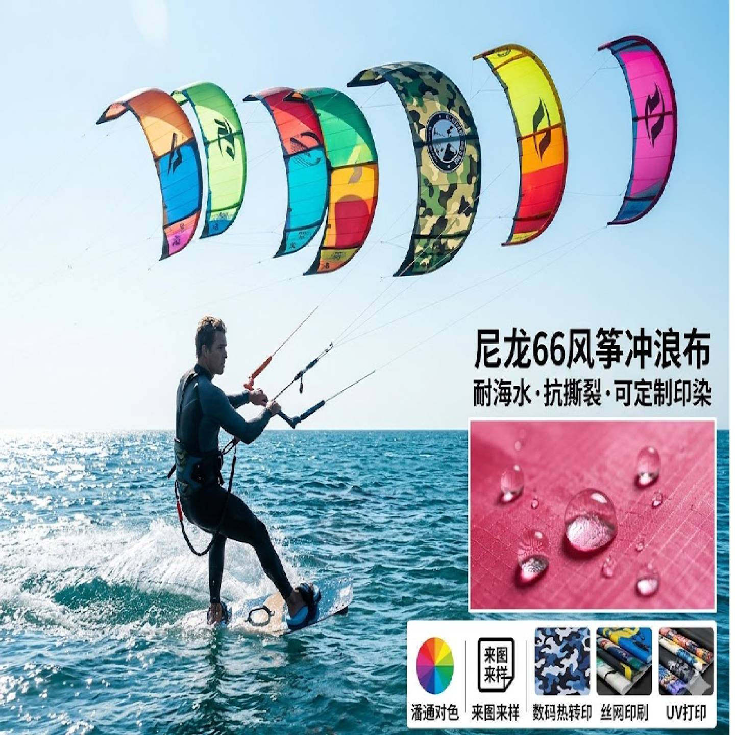 30D尼龙66双线格抗撕裂帐篷布图片