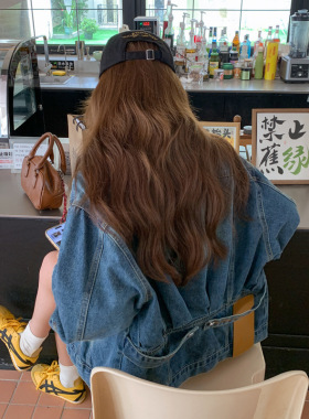 实拍温柔氛围感巨好看博主风牛仔夹克女秋新款小个子显瘦短款外套