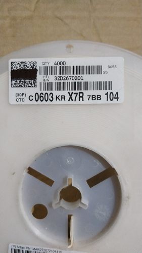 16V100NF 0603(1608)贴片电容 X7R材质 4000只/盘 16V104K+-10%-封面
