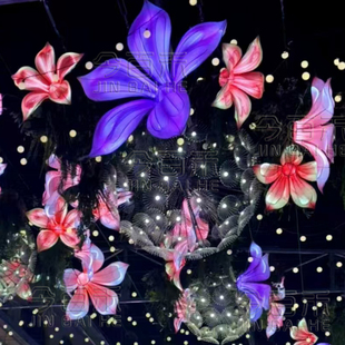 丁香花鲜花灯商业街古街栀子花彩灯户外发光长廊樱花灯景区挂件