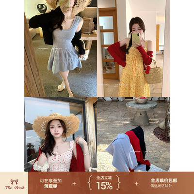 小香钩花薄款长袖针织上衣