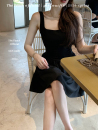 小黑裙方领短裙 纯欲风连衣裙女经典 人间赫本 thepeachofficial