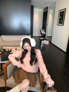 thepeachofficial 草莓奶油羊驼氛围感毛衣 软糯外穿打底针织衫