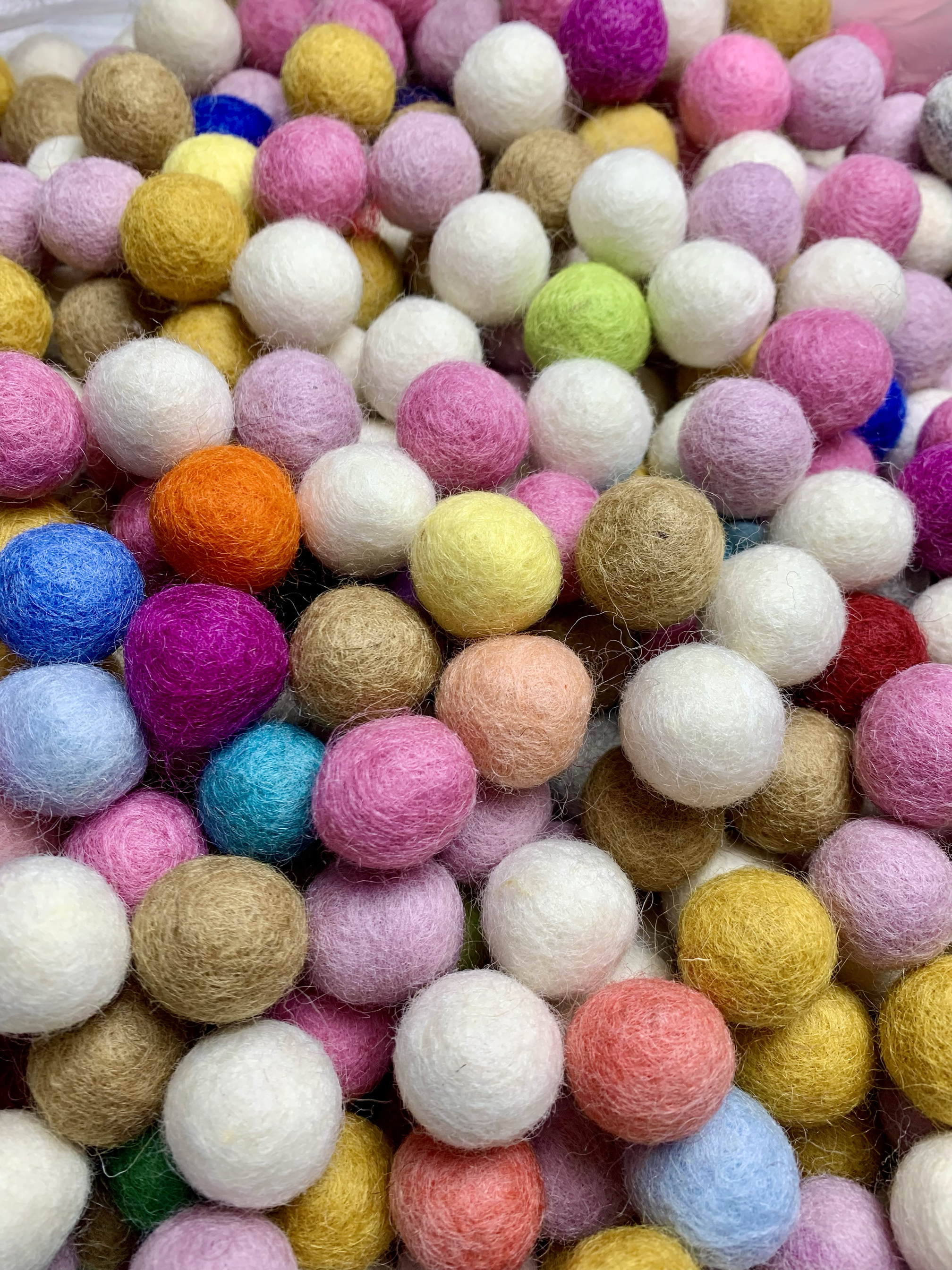 手工DIY发饰材料装饰辅料配件手戳实心羊毛球2CM韩版羊毛毡球球