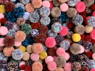 4cm混色粗毛线球球diy饰品辅料原创秋冬毛球耳环配饰冰冰同款