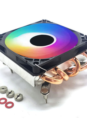 AVC静音超薄下压4针温控热管1700CPU散热器AMD ITX一体机风扇115X