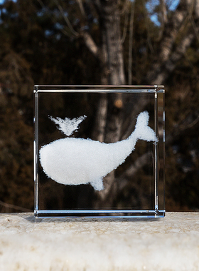 格格物水晶桌面鲸鱼摆件日式礼物