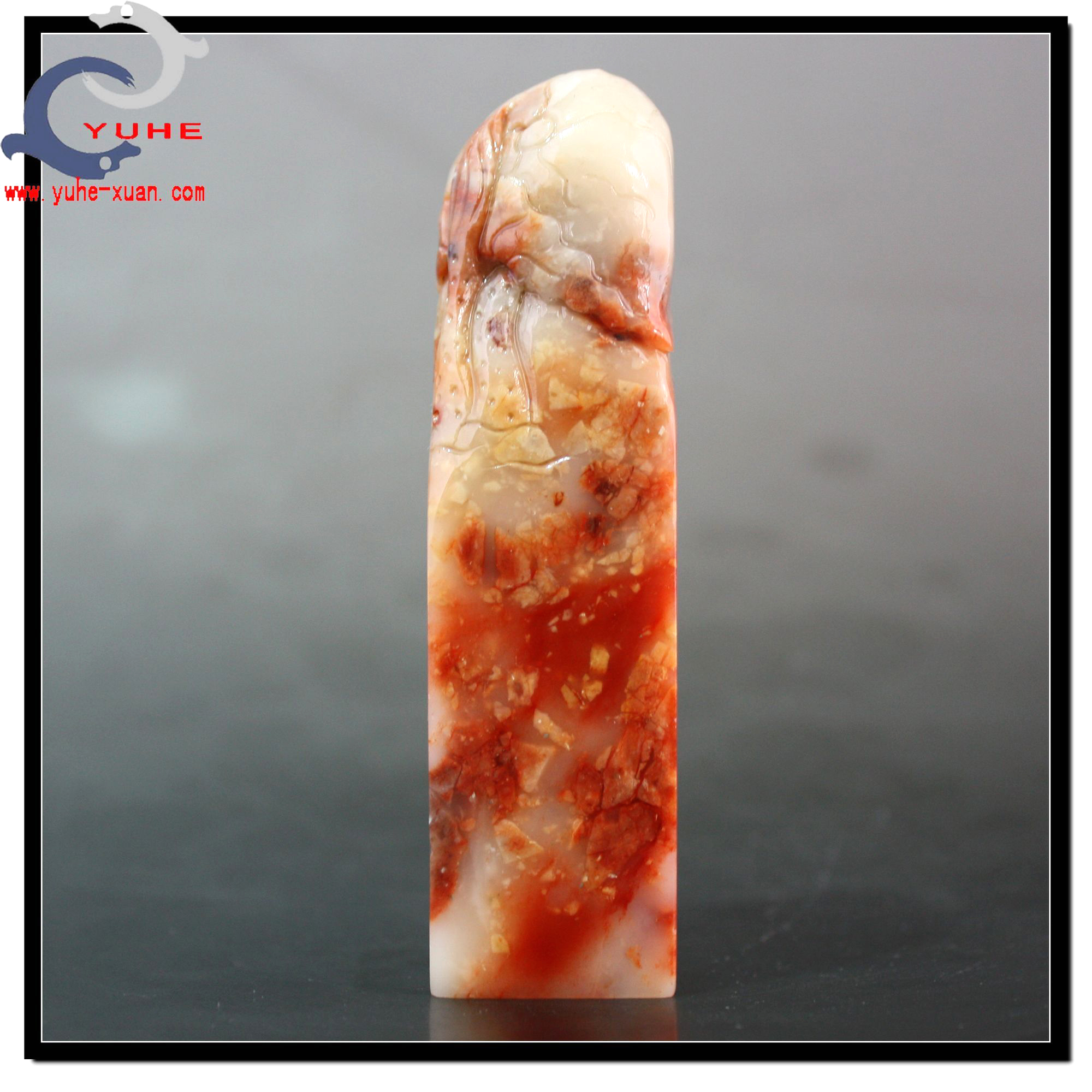 寿山石印章 金石篆刻 芙蓉石 精美荷花印钮篆刻章【裕和轩】C6-11