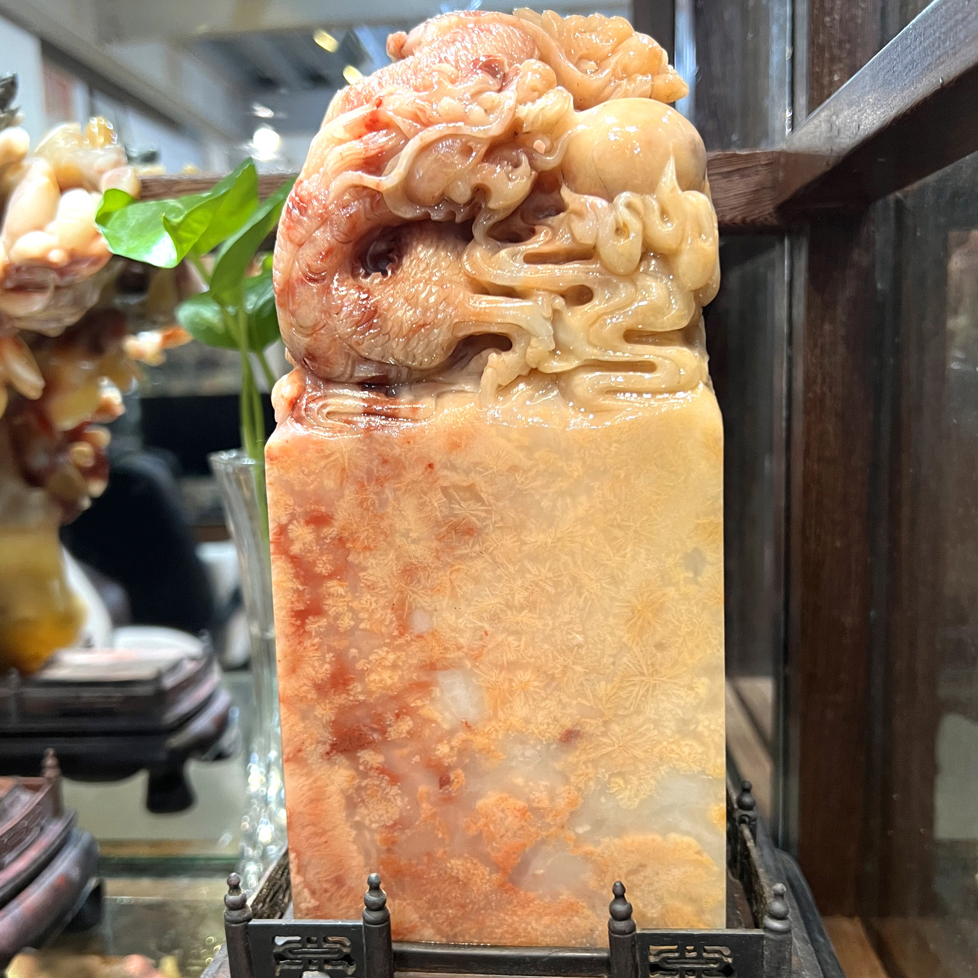 寿山石印章玉玺 芙蓉冻石 红运当头名章大龙章礼品章 裕和轩 E8-2