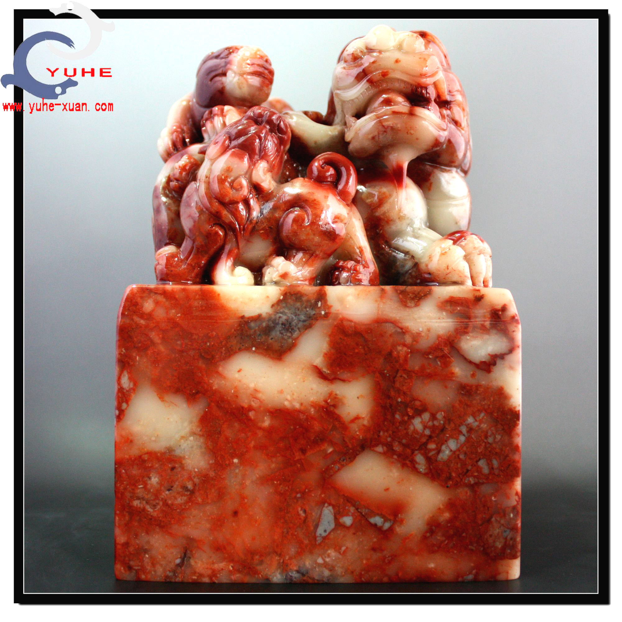 风水镇宅大印章玉玺芙蓉石吉祥兽寿山石狮子章礼品定制裕和轩 F58