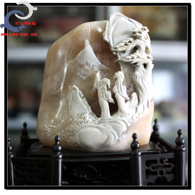 寿山石摆 国石真品 杜陵石松山会友精品珍藏小摆件【裕和轩】A58