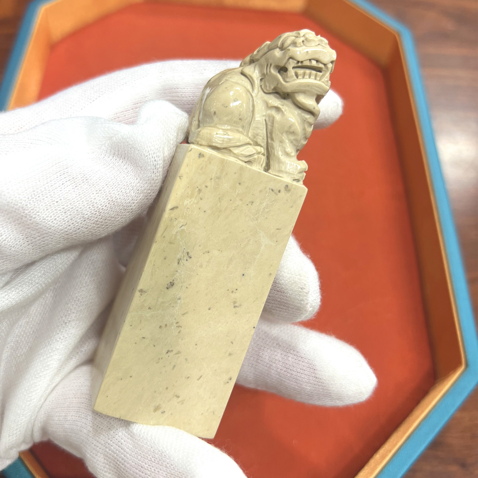 寿山石印章虎皮花坑石狮子印钮章书法篆刻名章商务礼品裕和轩