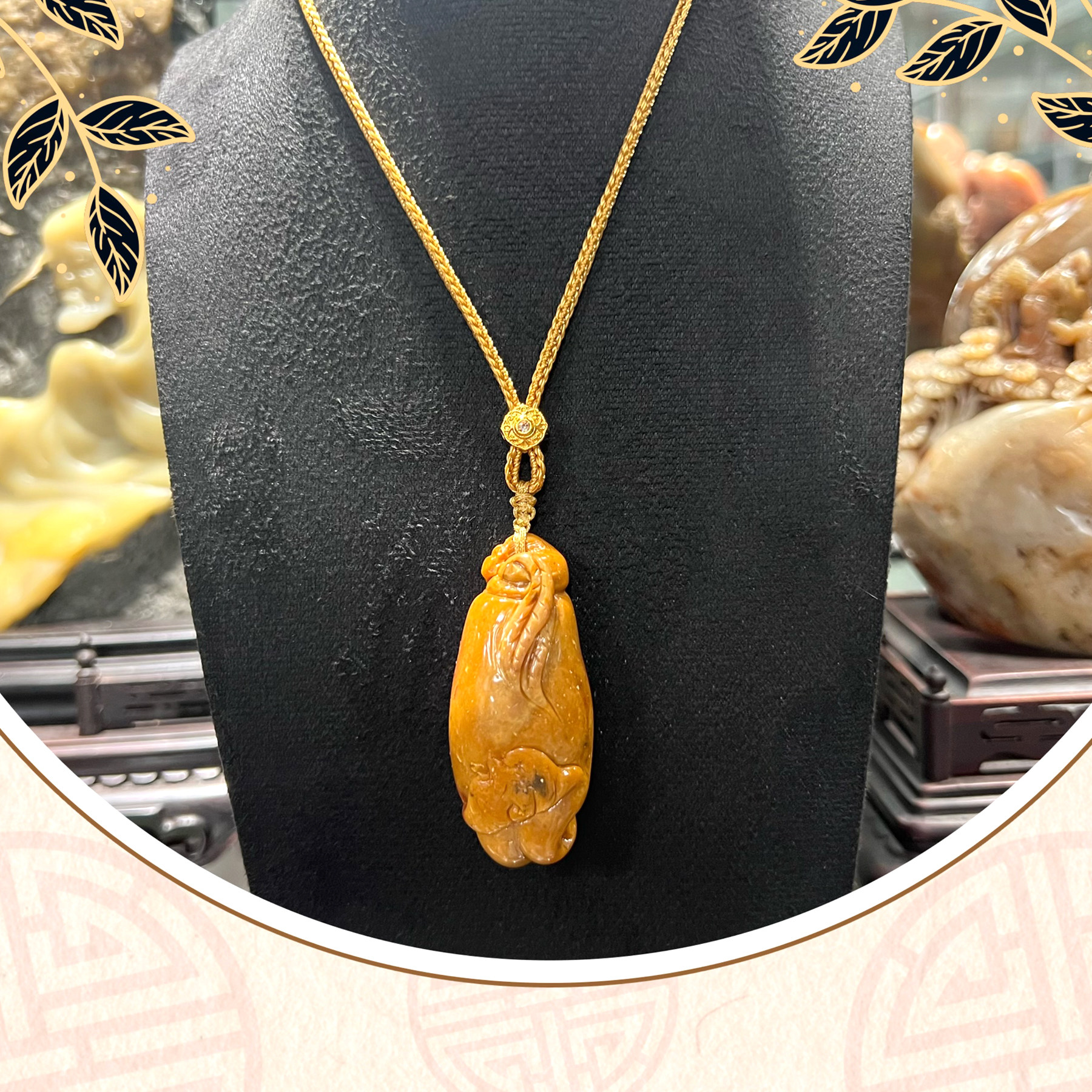 寿山石蝙蝠挂件国石真品牛蛋田黄石福在眼前佛手吊坠礼品裕和轩