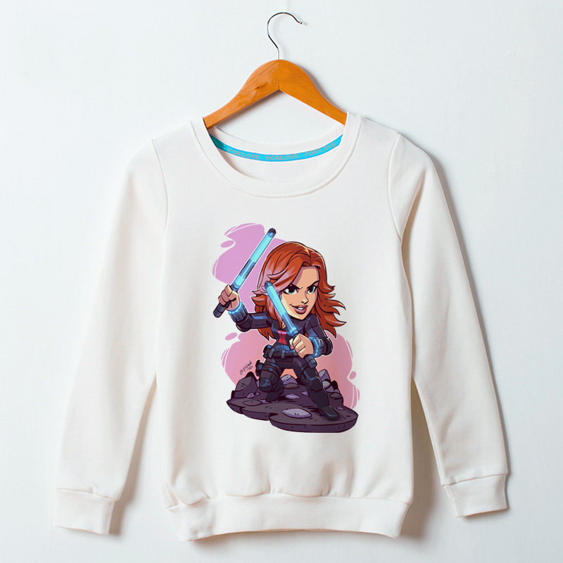 q版复仇者联盟黑寡妇童装圆领卫衣春秋长袖上衣