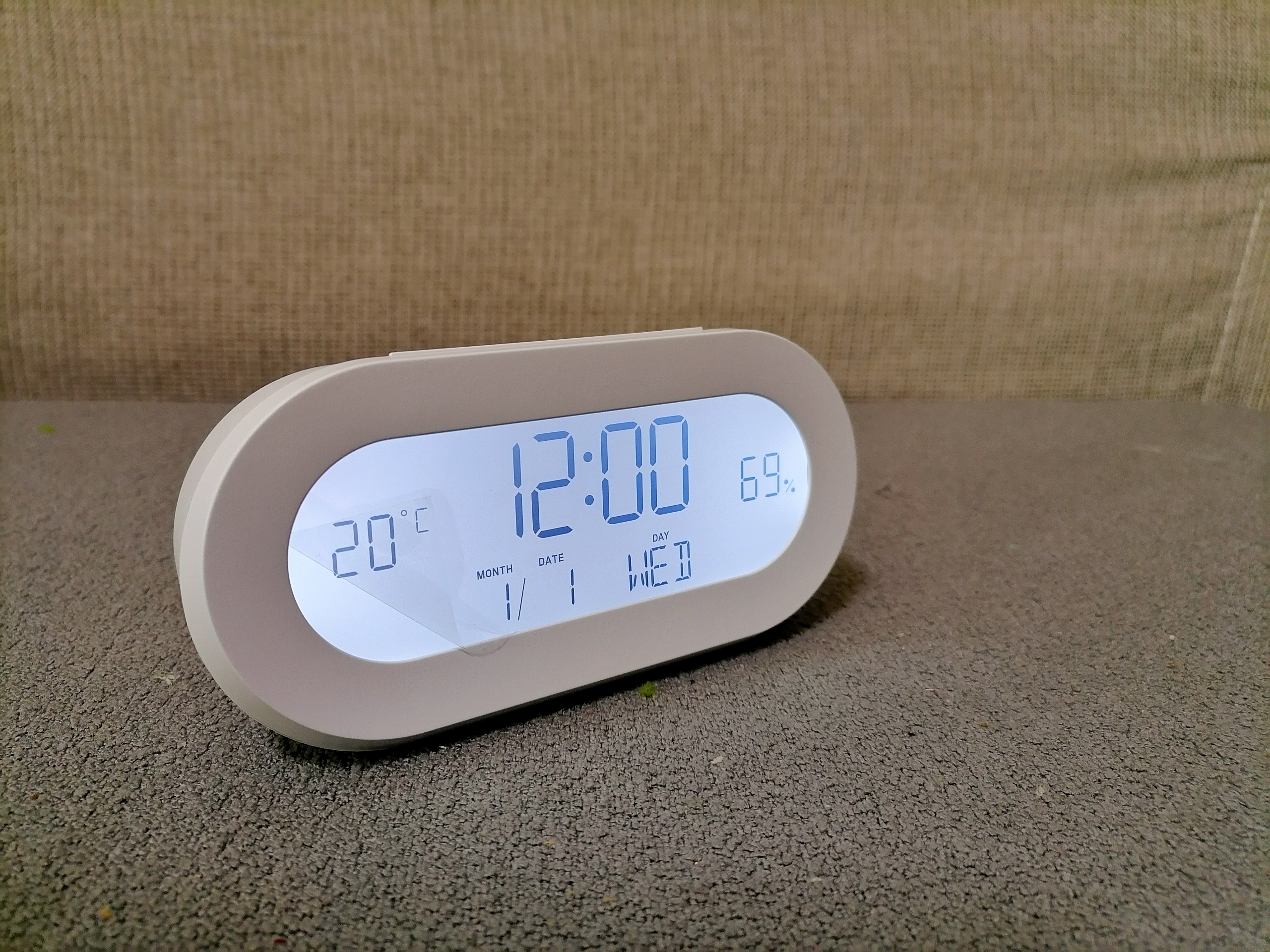 外贸闹钟静音时钟表学生电子床头闹铃数字显示夜光带温度