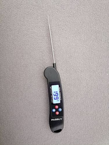 外贸高精度食品温度计盲人用英语报温度可折叠厨房不锈钢探针烘焙