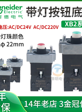 施耐德ZB2BWB31C带灯41按钮42基座51 61开关ZB2BWM42C 24vdc 220V