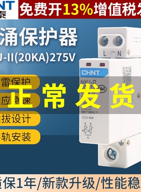 CHNT正泰浪涌保护器220V家用电涌NXU-II 2P 20kA避雷器防雷击NU6