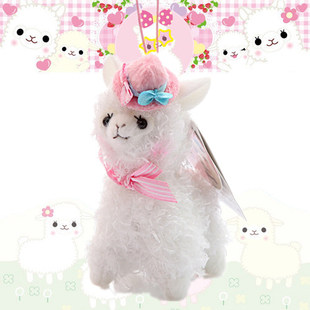 羊驼 日本正版 钥匙挂件 aipacasso 粉色礼帽白毛 手机挂件 草泥马