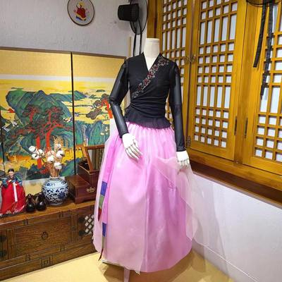 朝鲜族舞蹈练习腰裙练功服