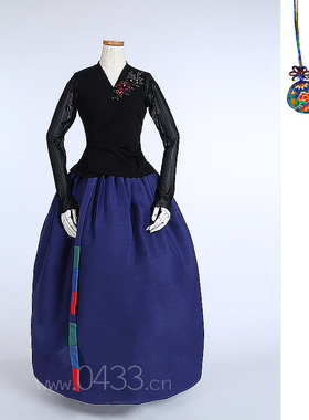 朝鲜族舞蹈练习腰裙练功服黑色网纱上衣双美娟裙子U24339