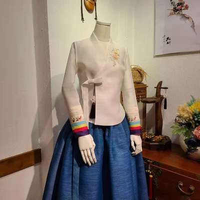 朝鲜族民族服装平时穿的生活韩服上衣和腰裙子胸花挂件H-S11266