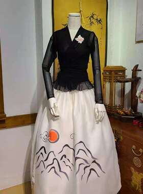 朝鲜族民族服装舞蹈练习上衣和裙子跳舞穿的韩服胸花挂件H-S11221