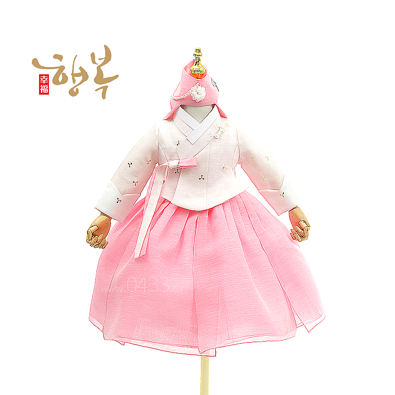 韩国进口面料,女宝宝一周岁韩服