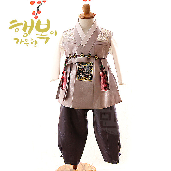 韩国宫廷传统男童韩服朝鲜族男宝宝一周岁生日礼服儿童韩服E01338