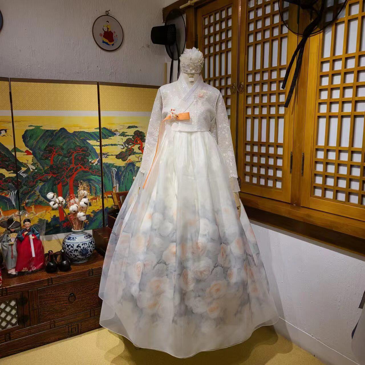 朝鲜族民族服装新娘婚礼结婚仪式敬酒服蕾丝上衣花裙韩服XN23009