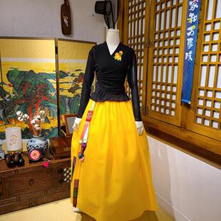 朝鲜族舞蹈练习腰裙量身定做练功服网纱上衣和双美娟裙子U22045