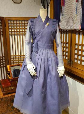 新生活韩服连衣裙春夏季新款长裙少女收腰气质甜美公主裙H-L22004