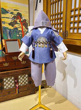 男孩一周岁生日礼服朝鲜族民族服装男宝宝儿童王世子韩服E22084