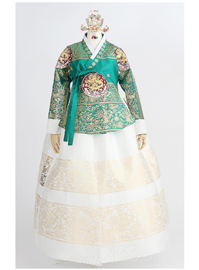 朝鲜族民族服装新娘婚礼结婚敬酒服烫金宫廷皇后唐衣韩服T23011