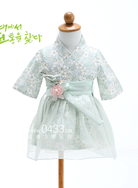 朝鲜族民族服装儿童棉连衣裙生活韩服七分袖H-E01360