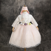 韩国进口面料女童儿童韩服朝鲜服装 女孩女宝宝周岁生日服EV24008