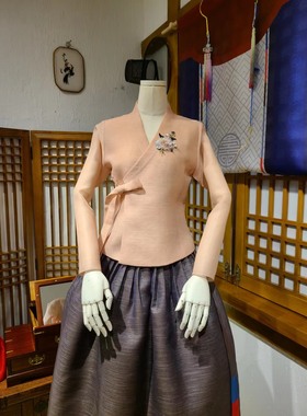 朝鲜族平时穿的上衣和长裙子生活韩服韩国面料量身定做H-S11530