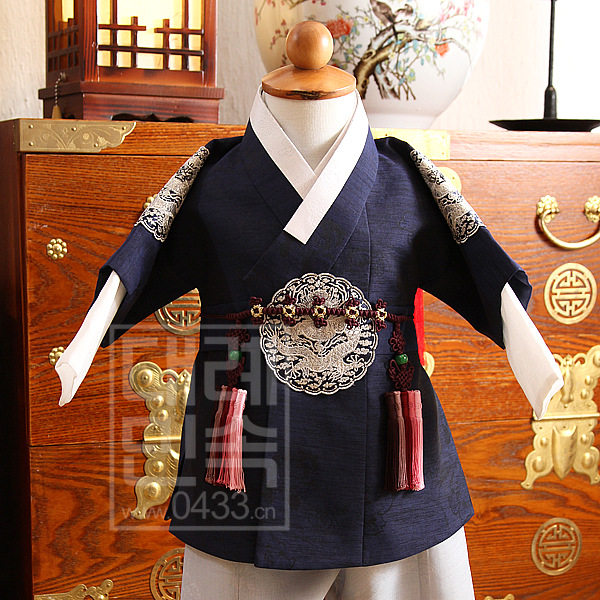 韩国宫廷王世子男童韩服朝鲜族男宝宝一周岁生日服儿童韩服E01291