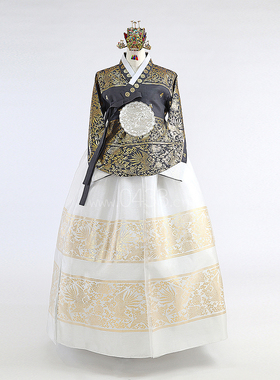 朝鲜族民族服装新娘婚礼结婚敬酒服烫金宫廷皇后唐衣韩服T23023