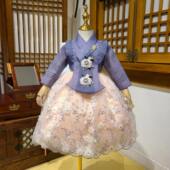韩国进口面料定做女童儿童韩服朝鲜服装 E22064 女孩舞台演出礼服H