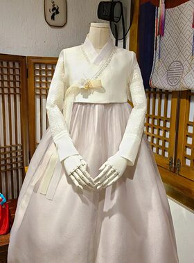 韩国原版进口面料妈妈韩服婚礼敬酒生日宴礼服女士演出服装W11547