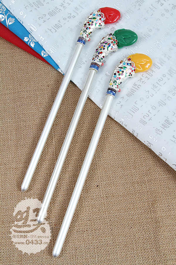 韩国原装进口头饰新娘银色簪子